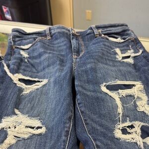 American Eagle Outfitters Ripped Blue Boyfriend Jeans